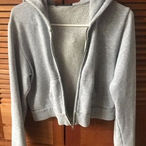 Brandy melville grey zip up!